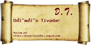 Dömös Tivadar névjegykártya