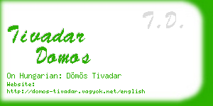 tivadar domos business card